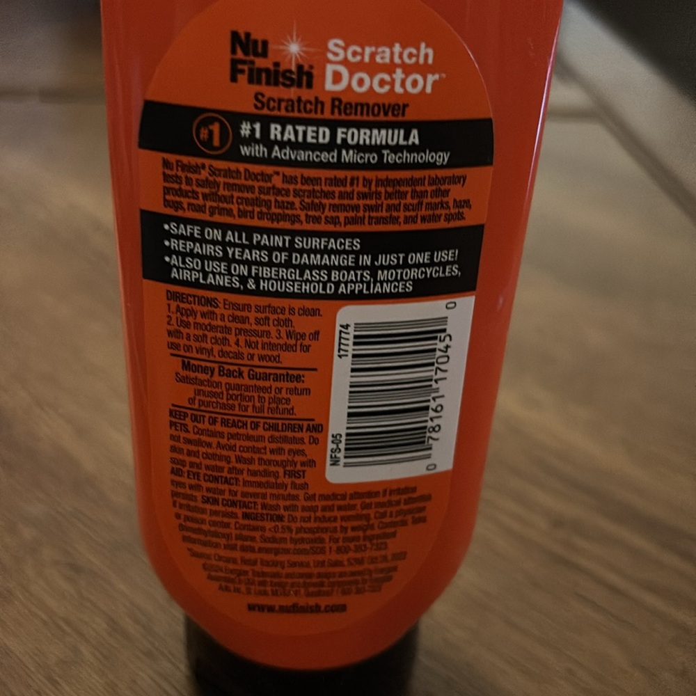 New! Nu finish scratch remover 6.6 oz - Picture 3 of 5